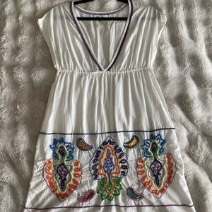 Embroidered V-Neck Dress